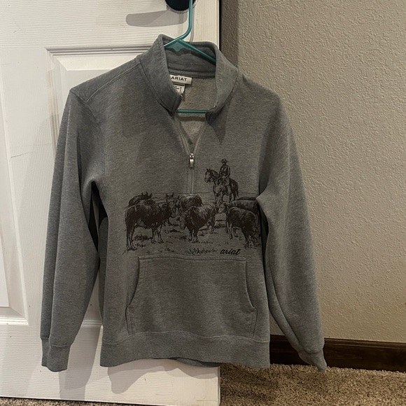 Ariat Tops - Ariat Men's Charcoal Zip-Up Sweater